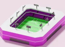Cartoon Soccer Football Stadium 3D model