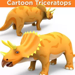 Cartoon Triceratops 3D Models Low-poly 3D model