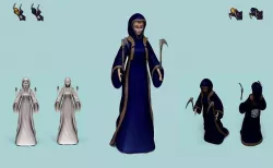 Character - Female Brotherhood Outfit Tibia - CGI n STL Low-poly 3D model