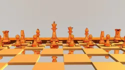 Chess Pieces and Board FBX OBJ 3D model