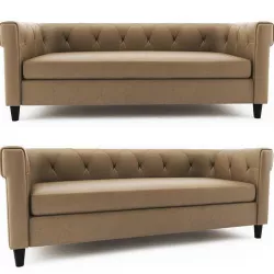 Chester Tufted Leather Sofa  west elm 3D model