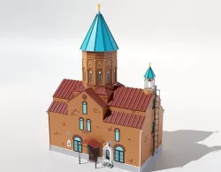 Church Surb Gevorg Low-poly 3D model