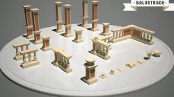 Classic Balustrade Generator Low-poly 3D model