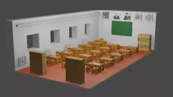Classroom Low-poly 3D model