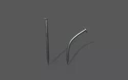 Clean bent and straight nails Low-poly 3D model