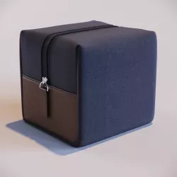cube fabric leather cosmetic travel bag 3D model