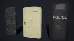 Custom Post-Apocalypse Shields Bundle Low-poly 3D model
