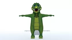 Cute alligator Low-poly 3D model