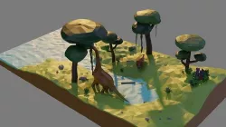 Dinosaur Board Low-poly 3D model