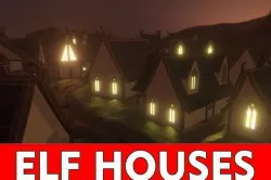Elf Village houses pack Low-poly 3D model