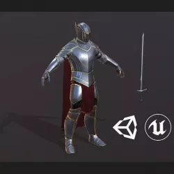 Fantasy Knight Low-poly 3D model