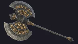 Fantasy two-handed axe 2 PBR Low-poly 3D model