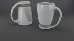 Floating Coffee Mug Low-poly 3D model