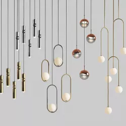 Four Hanging Light Set 01 3D model