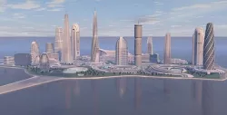 Futuristic city center 3D model