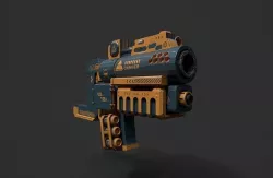 FUTURISTIC SYFY MACHINE GUN Low-poly 3D model