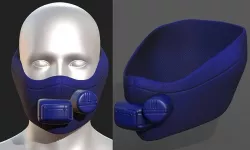 Gas mask respirator scifi futuristic  Low-poly 3D model