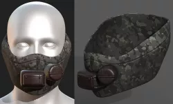 Gas mask respirator scifi futuristic  Low-poly 3D model
