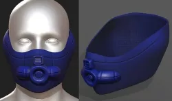 Gas mask respirator scifi futuristic  Low-poly 3D model