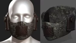 Gas mask respirator scifi futuristic  Low-poly 3D model