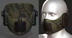 Gas mask respirator scifi futuristic  Low-poly 3D model