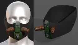 Gas mask respirator scifi futuristic  Low-poly 3D model