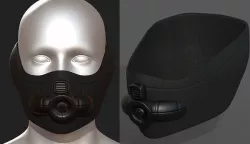 Gas mask respirator scifi futuristic  Low-poly 3D model