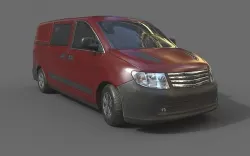 Generic Minivan Brown  Low-poly 3D model