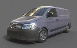 Generic Minivan Grey Low-poly 3D model