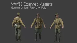 German Camo Soldier Rig - WW2 Scanned Asset Pack Low-poly 3D model