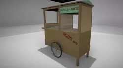Gerobak Bakso Low-poly 3D model