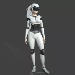 Girl Model - Sci-fi Girl Low-poly 3D model