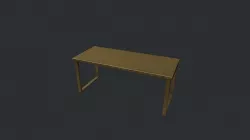Gold Metal Modern Table Low-poly 3D model