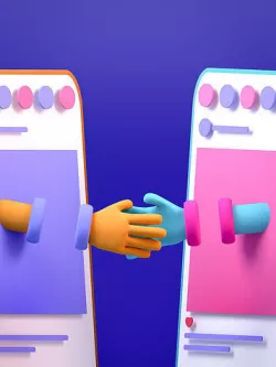 hand shake and instagram feed  3D model