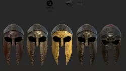 Helmet in Greek Antique Spartan Style Low-poly 3D model
