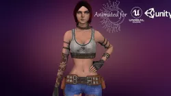 Kara Girl Low-poly 3D model