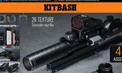 kitbash weapon optics laser camera night phone gps 3D model