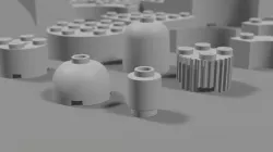 Lego round bricks 3D model