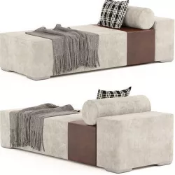 Liaigre seating bench and backless seat 3D model