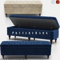 LORRAINE Tufted Storage Bench 3D model