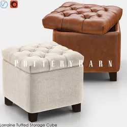 LORRAINE Tufted Storage Cube 3D model