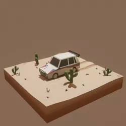 Low Poly Rally Low-poly 3D model