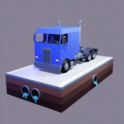 Low poly truck Low-poly 3D model