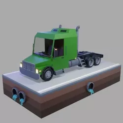 Low Poly Truck Low-poly 3D model