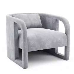 Milo Baughman - Curved Velvet Club Chairs 3D model