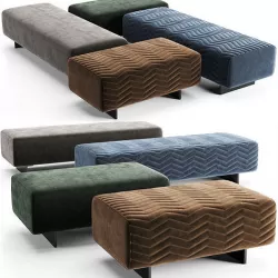 Minotti Quincy Chevron Benches 3D model