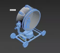 Mobile military searchlight Low-poly 3D model