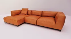 Modern Leather Sofa 3D model