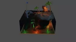 Night Island Low-poly 3D model
