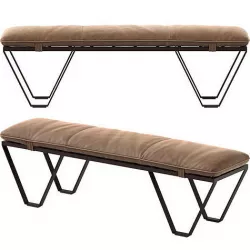 Nik Leather Bench 3D model